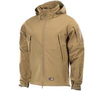 M-Tac Tactical Jacket Men Soft Shell Hooded Waterproof Fleece Lined Coat - Brown - XL
