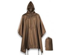 M-Tac Tactical Rain Poncho - Army Military Poncho Shelter - Waterproof Ripstop Camping Hiking Outdoor Hunting Rain Ponchos, Coyote, One size
