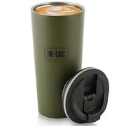 M-Tac Thermal Mug 15 Oz - Tactical Travel Stainless Steel Tumbler with Splash Proof Sliding Lid (Olive)