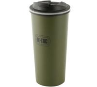 M-Tac Thermal Mug 15 Oz - Tactical Travel Stainless Steel Tumbler with Splash Proof Sliding Lid (Olive)