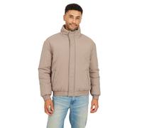 (M, Taupe) Brave Soul Mens Padded Oversized Bomber Jacket