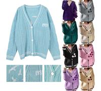 (M) Taylor Swift Cardigan Sweaters for Women Version Embroidered Cable Knit Open Front Cropped Cardigan