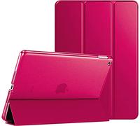 M TECH Smart Pu Leather Flip Folio Stand Case for Apple iPad Air/Air 2 9.7 1st 2nd Gen 2013 2014 & iPad 9.7-Inch 6th / 5th Generation 2018 2017, Smart Book Cover (Pink)