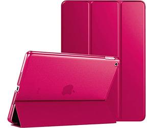 M TECH Smart Pu Leather Flip Folio Stand Case for Apple iPad Air/Air 2 9.7 1st 2nd Gen 2013 2014 & iPad 9.7-Inch 6th / 5th Generation 2018 2017, Smart Book Cover (Pink)
