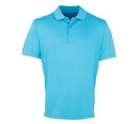 (M, Turquoise) Premier Mens Coolchecker Pique Polo Shirt