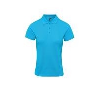 (M, Turquoise) Premier Womens/Ladies Coolchecker Plus Piqu Polo With CoolPlus