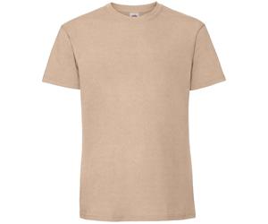 (M UK, Desert Sand) Fruit Of The Loom Mens Iconic 195 Ringspun Premium Tshirt
