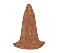 M Unisex Group of Moroccan Geometric Print Halloween Hooded Cosplay Robe