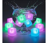M-V-O 12 Pack LED Ice Cubes for Drinks, Color Changing Light Up Cubes with Liquid Sensor, Waterproof Glowing Ice Cubes for Party, Cocktail, Wedding, Club, Bar Decoratio