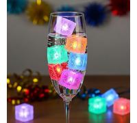 M-V-O 36 Pack LED Light Up Ice Cubes, Reusable Waterproof Glowing Ice Cubes with Liquid Sensor for Drinks, Wine, Cocktails, Wedding Party, Bar & Nightclub Use