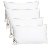 M-V-O 4 Pcs Goose Down Pillow - Hotel Quality Luxury Pillow 85% Goose Feather & 15% White Down with Pure Cotton Cover, Soft Medium Support Ideal for Front and Back Sleepers - Machine Washable