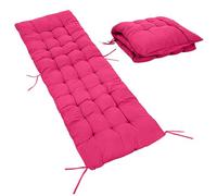 M-V-O Extra Thick 8Cm Full-Length Zero Gravity Chair Only Cushion - Soft Padded Seat with Ties, Quilted & Breathable Fabric for Recliners, Patio Chairs, Garden Loungers (170 x 53 x 8 cm) (Pink)