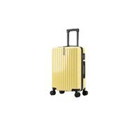 M-V-O Ezy Flo 20” Cabin Suitcase with Hook Lightweight Hard Shell Carry-On Luggage, 8 Spinner Wheels, Telescopic Handle, Travel Case for Weekend & Business Trips (Yellow)