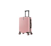 M-V-O Ezy Flo 20” Cabin Suitcase with Hook Lightweight Hard Shell Carry-On Luggage, 8 Spinner Wheels, Telescopic Handle, Travel Case for Weekend & Business Trips (Pink)
