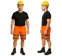 M-V-O Hi Vis Shorts Cargo, Men's High Visibility Work Hiking, Reflective Safety, Hi Vis Summer Cargo, Lightweight Hi Vis Work, Workwear Hi Vis Shorts (UK, Alpha, XXL, Regular, Short, Orange)