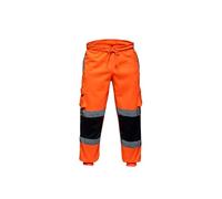 M-V-O Hi Vis Work Pants for Men Reflective Cargo Safety PPE Trousers Heavy Duty High Visibility Workwear Bottom Hi Vis Cargo Pants, Hi Vis Trousers (UK, Alpha, L, Regular, Regular, Orange/Navy)