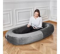 M-V-O Human Dog Bed - Inflatable Pet Bed for Adults and Pets, Extra-Strong Design - Quick Inflation & Deflation, Space-Saving Storage - Giant Bean Bag Supportive Bed For Pets & Humans
