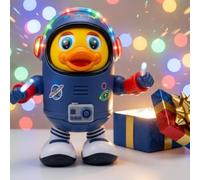 M-V-O Interactive Dancing Space Duck Toy with Music & Colorful LED Lights, Moving Astronaut Baby Toy for Sensory Development, Early Learning Crawling Educational Toy for Babies 6-12 Months