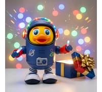 M-V-O Kids Interactive Dancing Astronaut Duck Toy with Music & Flashing LED Lights, Moving Space Duck Baby Toy, Early Learning Crawling Toy for Babies 6-12 Months, Birthday Gift for Boys & Girls