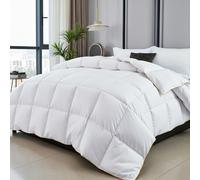 M-V-O King Goose Feather Down Duvet Quilt Luxury Comforter Deluxe, Best Hotel Quality, Super Soft, Warm and Cosy, Anti Allergy, Computer Quilted Self 18 Tog