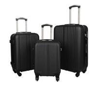 M-V-O Set of 3 Suitcase Set, ABS Luggage Sets with Spinner 4 Wheels & Security TSA Lock, Lightweight Hard Shell Carry On Hand Trolley Travel Case, Cabin/Medium/Large Suitcase, 3Pcs (Black)