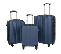 M-V-O Set of 3 Suitcase Set, ABS Luggage Sets with Spinner 4 Wheels & Security TSA Lock, Lightweight Hard Shell Carry On Hand Trolley Travel Case, Cabin/Medium/Large Suitcase, 3Pcs (Blue)