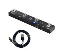 M-VAVE Chocolate Plus Wireless Page Turner Pedal MIDI Foot Controller 4 Buttons BT Rechargeable External Pedal for Loop Pedal Tuner Switching Control