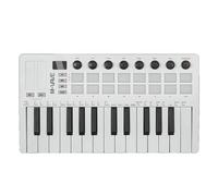 M-Vave SMK 25 MKII - Wireless BT Midi Keyboard Controller with 16 Backlit Drum Pads, 8 Buttons, Arpeggio, USB, White