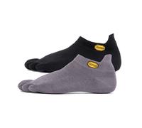 Vibram Athletic No Show Toe Socks, Black/Grey (2 Pack), Size Medium, Black, Medium