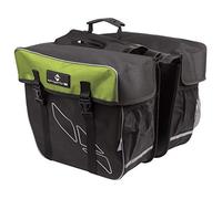 M-Wave Amsterdam Double Bicycle Carrier Bag - Black/Green, 30 litres