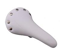 M-Wave Riveted Classic Traditional Retro Old School Fixie Road Seat Vintage Bike Saddle Brown, Blue Or White (White)