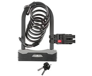 M-WAVE Unisex Adult B and S Shackle Lock with Spiral Cable - Black, 165 x 247 mm