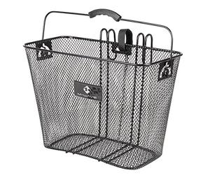 M-Wave Unisex Adult BA-R Hang Carrier Wire Basket - Black, 37 x 19 x 25 cm