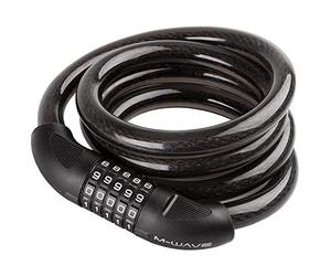 M-Wave Unisex Adult DS 20.18 Spiral Cable Lock - Black, 20 x 1.800 mm