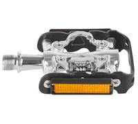 M-Wave Unisex Adult Peasy Combination Pedal, Double Function, Aluminium Body and Cage, Cnc Crmo Axle, With Sealed Bearing - black/silver,