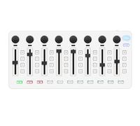 M-WAVE Wireless MIDI Controller Mixer, Bluetooth Portable USB MIDI Controller Mixer with 8 assignable control actuators, 8 Knobs, Rechargeable battery. Integration with Popular DAWs (White Mixer)
