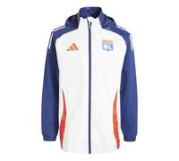 (M, White) Adidas Mens Olympique Lyonnais Tiro 24 Waterproof Jacket