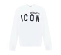(M, White/Black) DSquared2 Unisex Adult Cool Icon Logo Sweatshirt