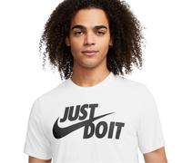 (M, White/Black) Nike Mens Just Do It Swoosh T-Shirt