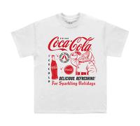 (M, White) Coca-Cola Unisex Adult Santa Bottle T-Shirt