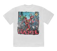 (M, White) Deadpool Hero Scene Vintage T Shirt