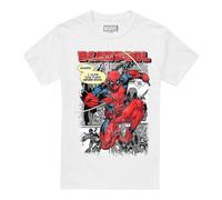 (M, White) Deadpool Mens Comic Strip T-Shirt