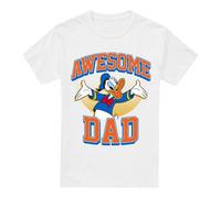 (M, White) Disney Mens Awesome Dad Donald Duck T-Shirt