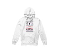 (M, White) Disney Mens Mickey Mouse Christmas Sweater Hoodie