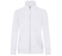 (M, White) Fruit Of The Loom Ladies/Womens Lady-Fit Fleece Sweatshirt Jacket