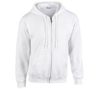 Gildan Men's Heavy Blend Full Zip Hoodie in White | Size: Medium Gildan White M