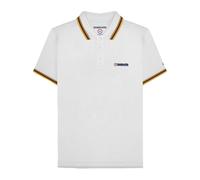 (M, White/Gold) Lambretta Mens SS25 Triple Tipped Polo Shirt