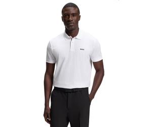(M, White) Hugo Boss Mens 2026 Birdie 3 Golf 4-Way Stretch Performance Cotton Polo Shirt