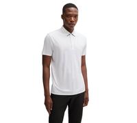 (M, White) Hugo Boss Mens Paddytech Lightweight Stretch Quick Drying Golf Polo Shirt