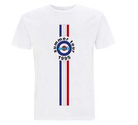 (M, White) Oasis Unisex Adult Summer Tour 1995 Stripe Detail T-Shirt